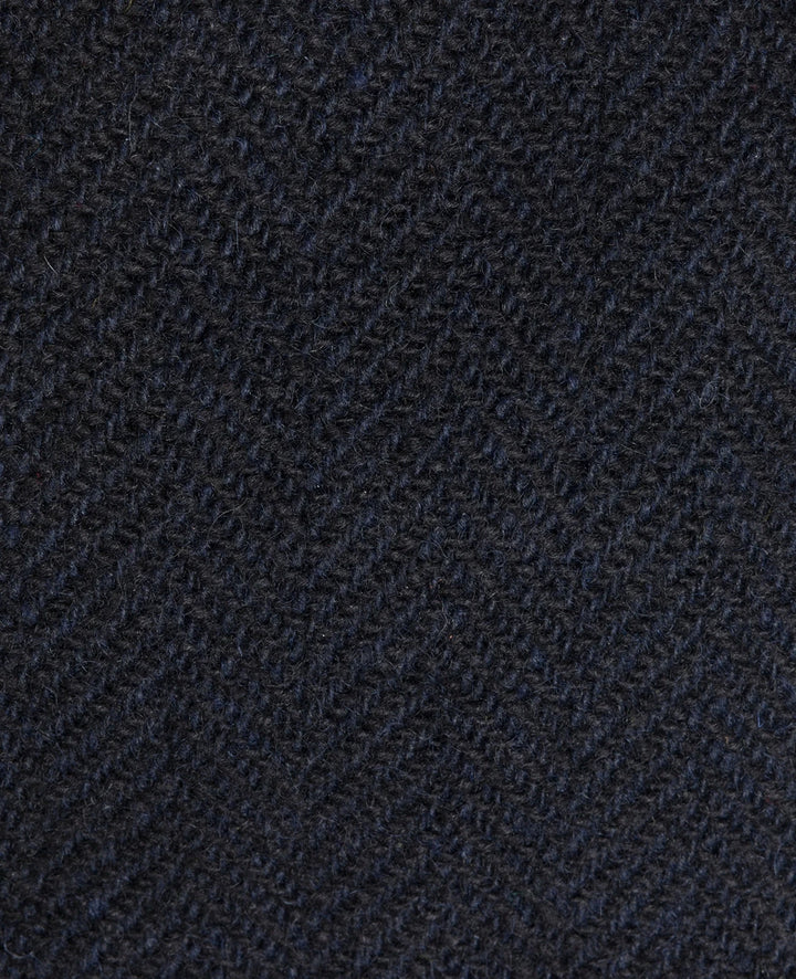 Magee Donegal Tweed Flat Cap in Navy & Black Herringbone