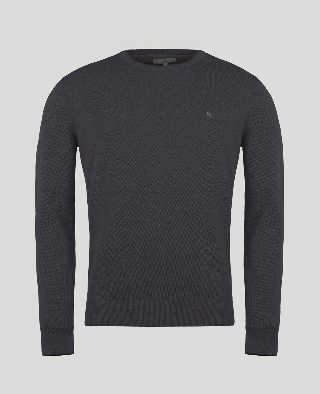 Magee Charlie Micro Crew Neck Navy & Brown