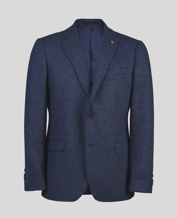 Magee Ennis Tweed Blazer Herringbone Blue