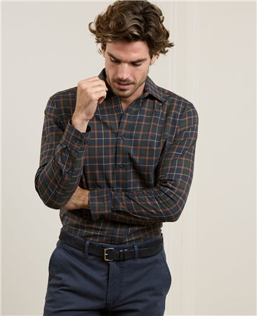 Magee Tullagh Cotton Shirt in Winter Plaid