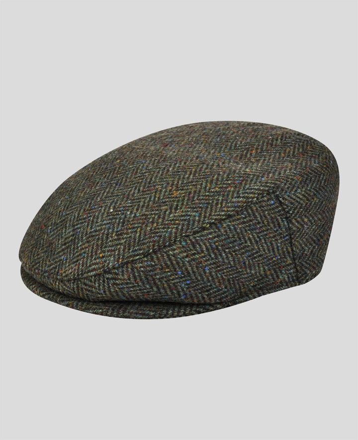 Magee Donegal Tweed Flat Cap in Deep Green
