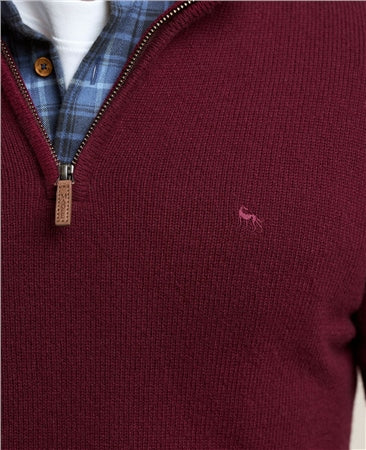 Magee Lunnaigh Lambswool 1/4 Zip Burgandy