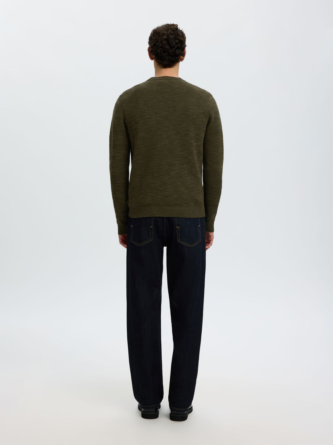 Selected Dane Crew Neck Pullover Forest Night