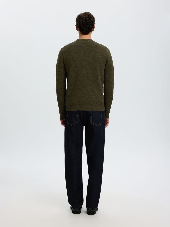 Selected Dane Crew Neck Pullover Forest Night