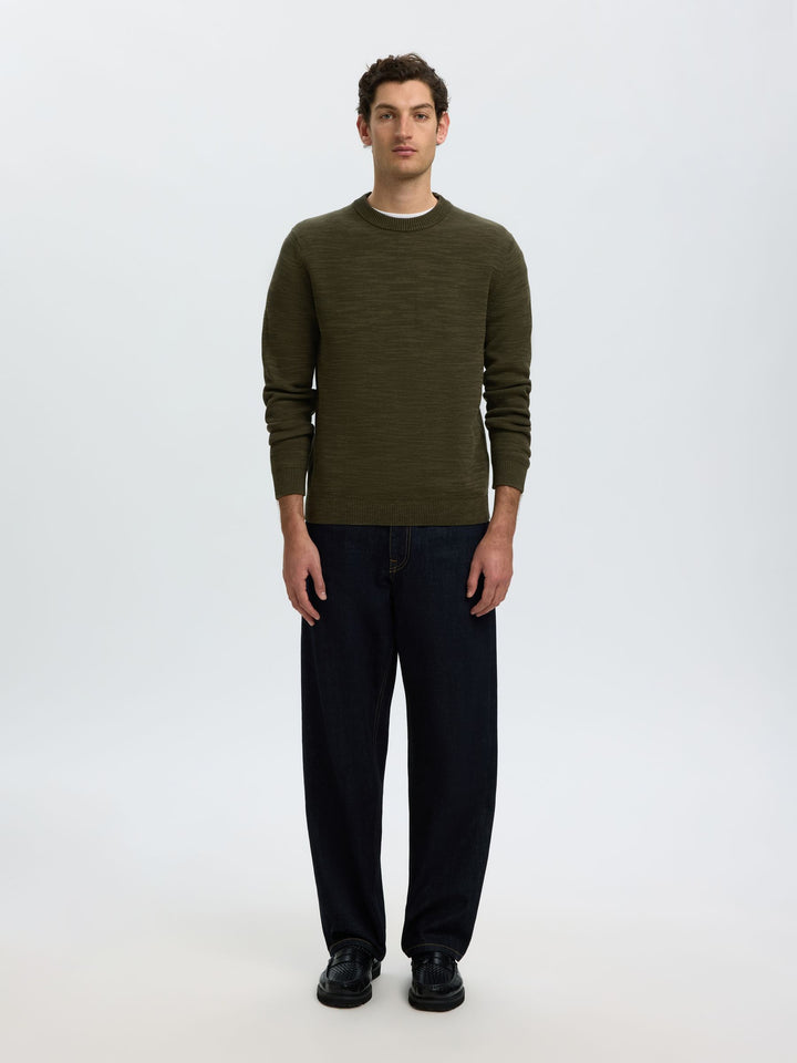 Selected Dane Crew Neck Pullover Forest Night