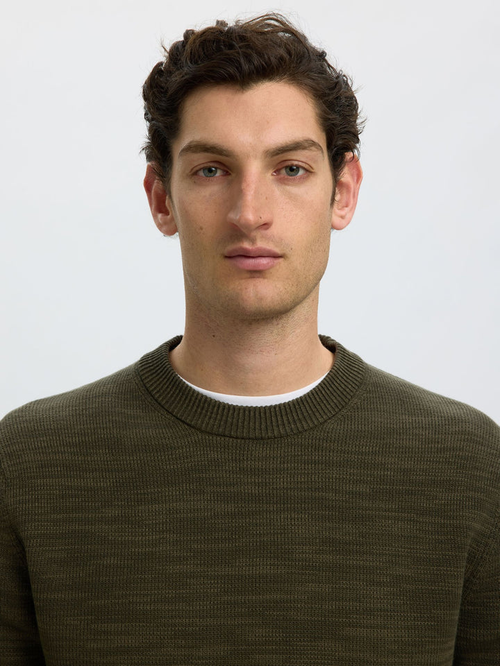 Selected Dane Crew Neck Pullover Forest Night