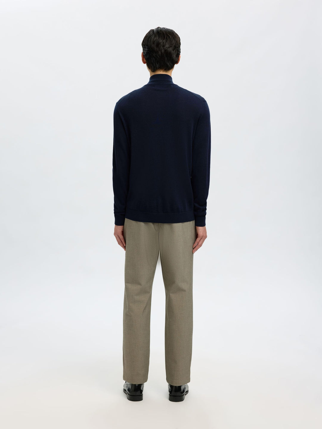Selected Homme Merino Wool 1/2 Zip Jumper Navy