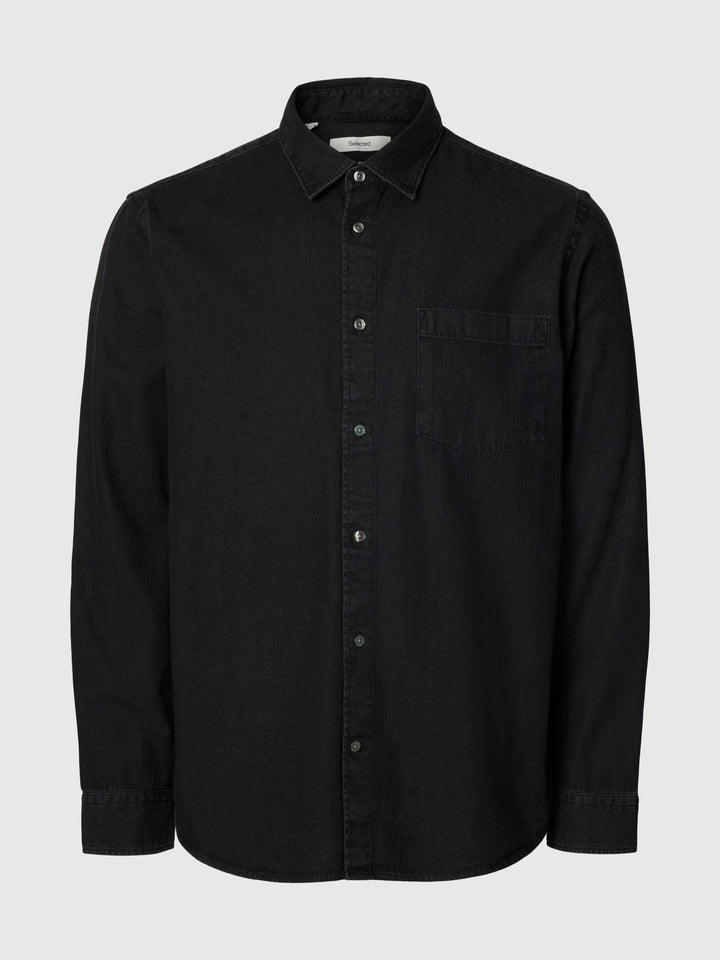 Selected Carlos Long Sleeve Denim Shirt Black