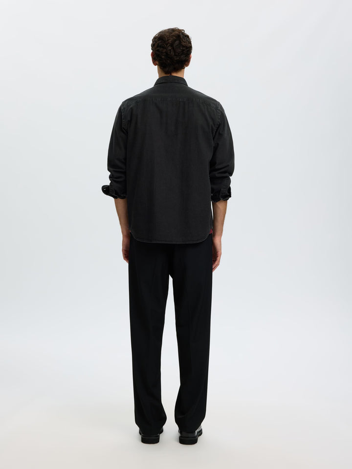 Selected Carlos Long Sleeve Denim Shirt Black