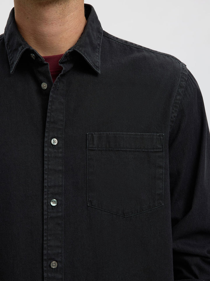 Selected Carlos Long Sleeve Denim Shirt Black