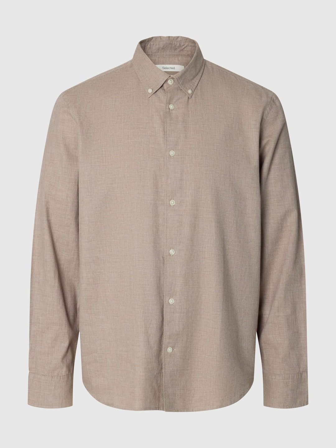 Selected Jay Cotton Long Sleeve Shirt Cornstalk