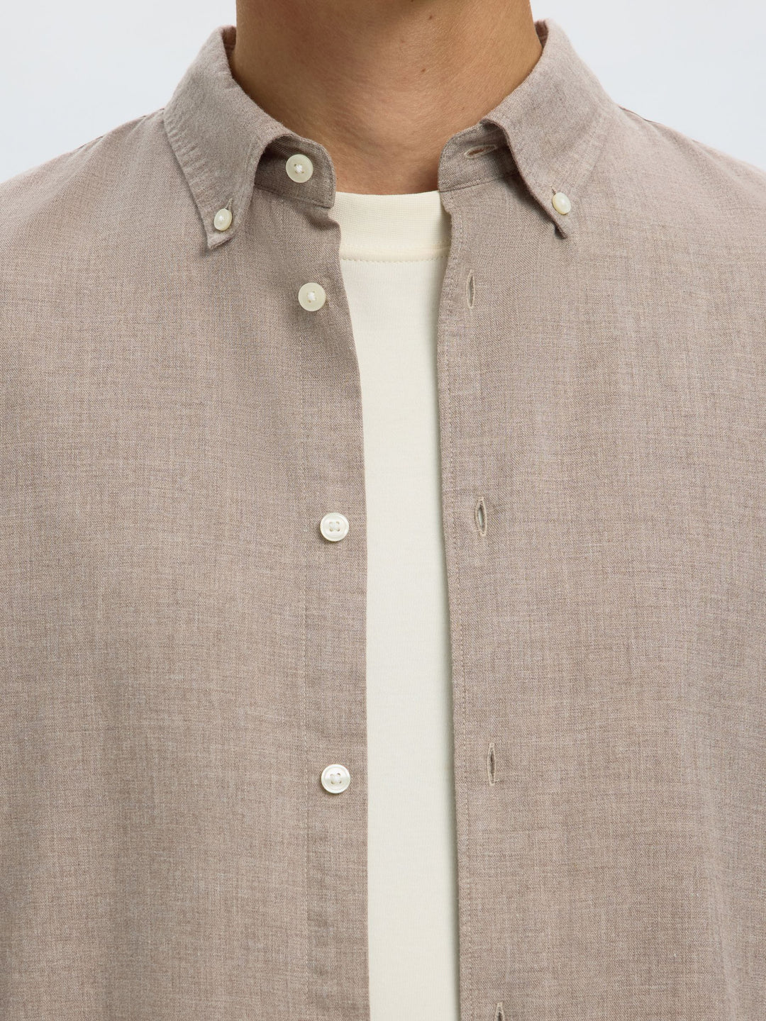 Selected Jay Cotton Long Sleeve Shirt Cornstalk