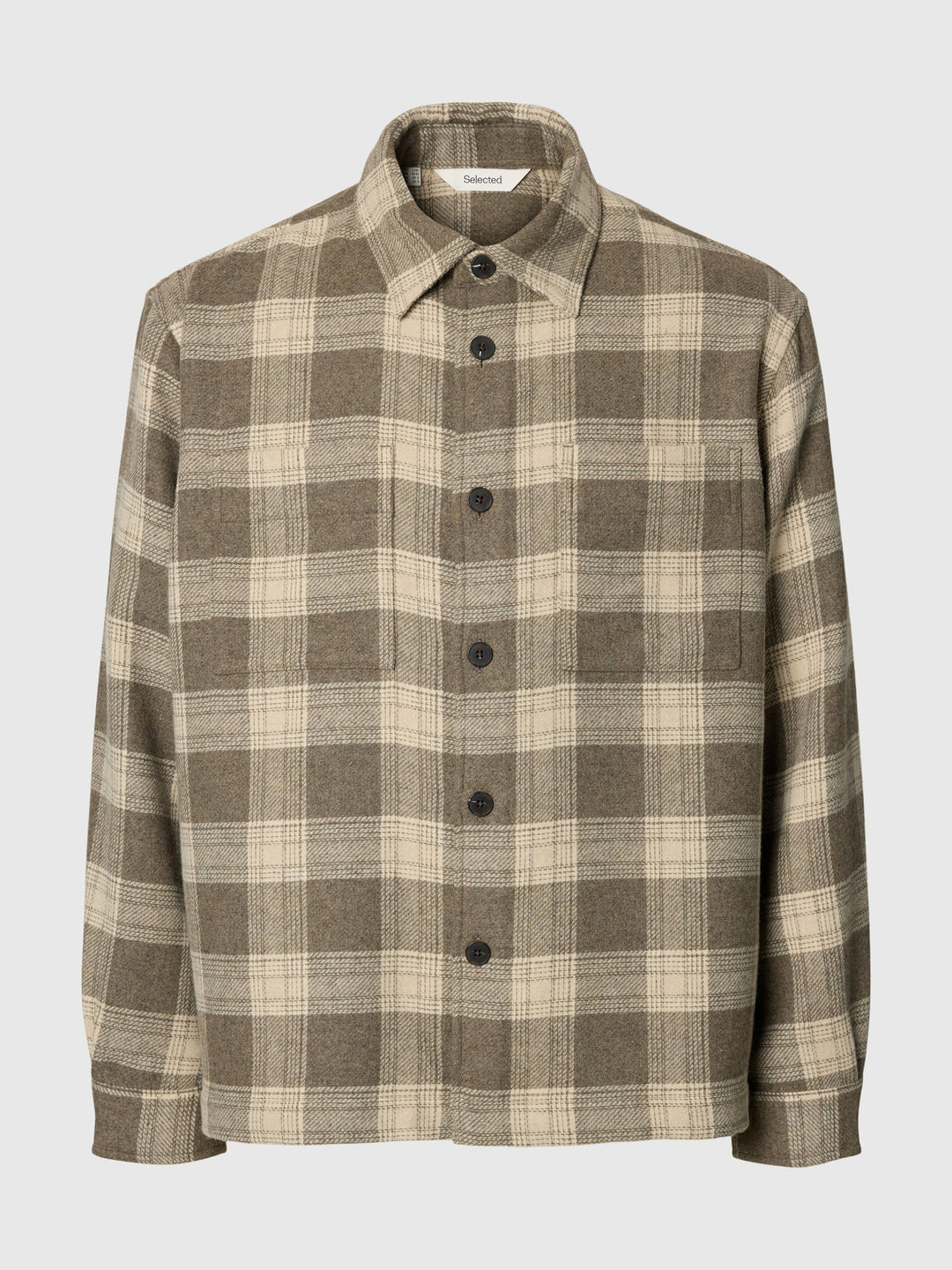 Selected Homme Pablo Wool-Blend Overshirt Oatmeal