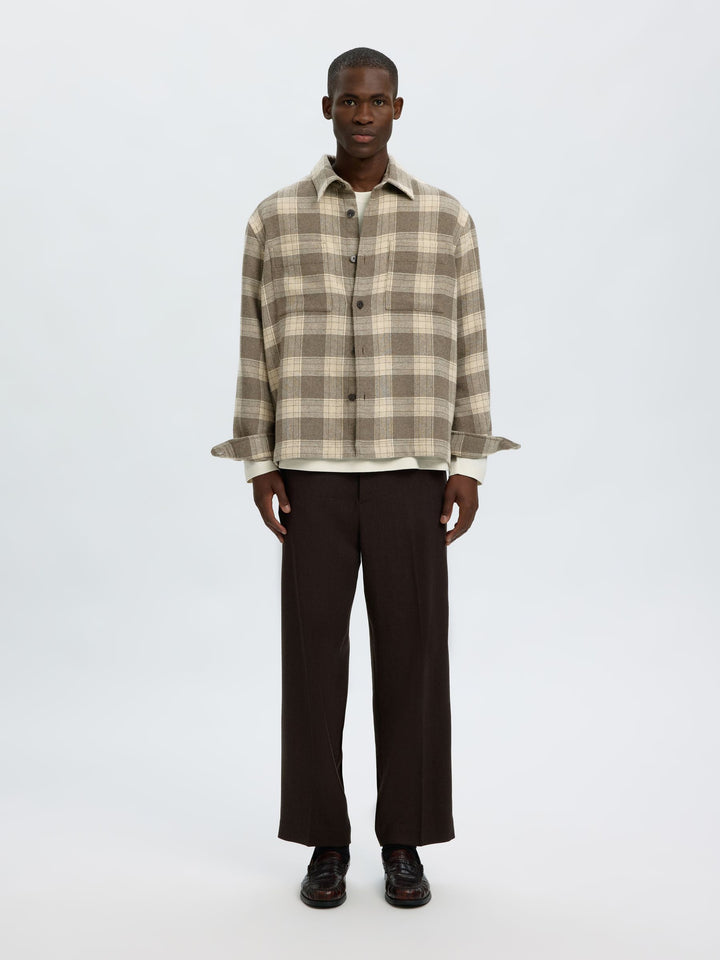 Selected Homme Pablo Wool-Blend Overshirt Oatmeal