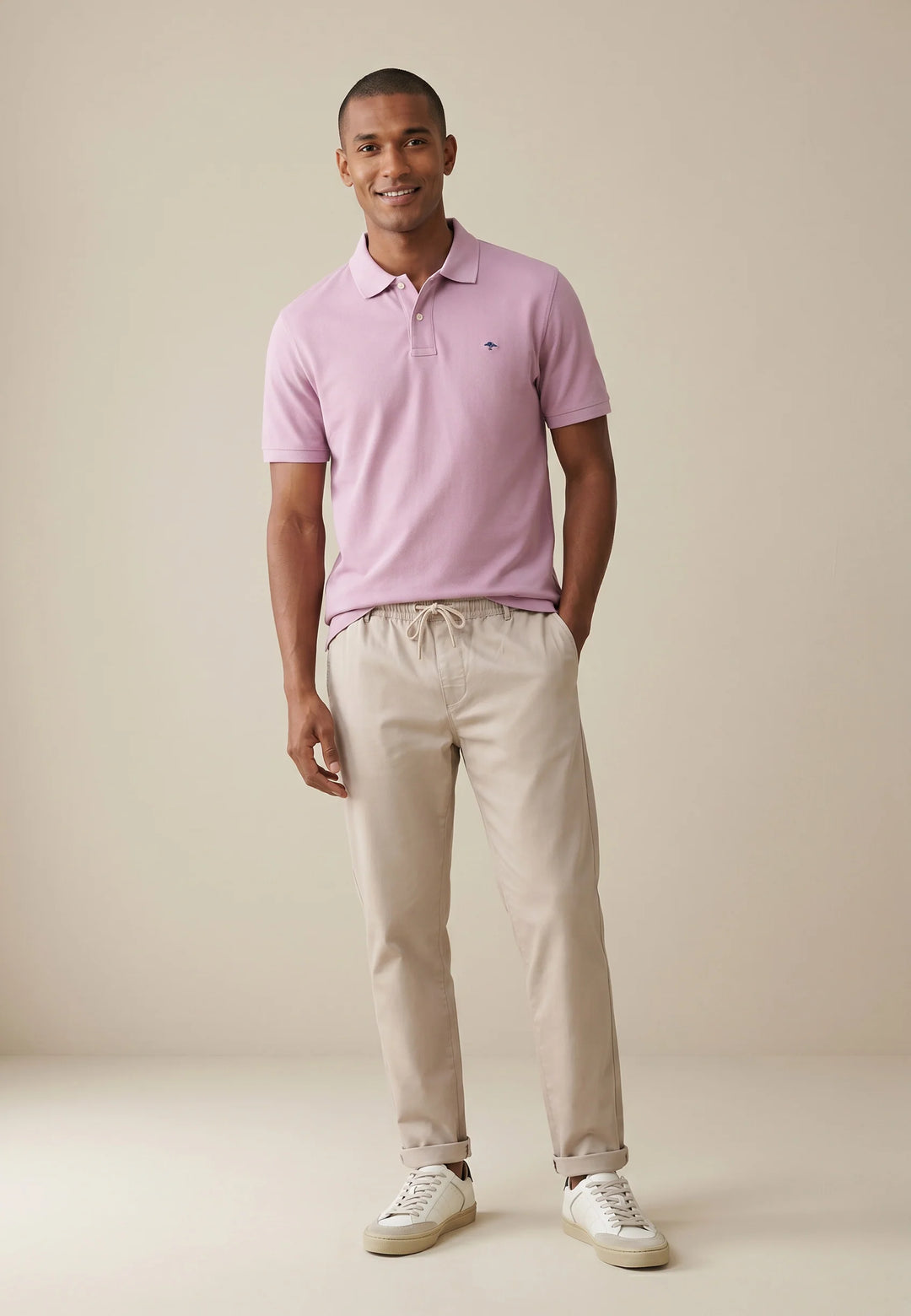 Fynch Hatton Premium Cotton Polo Shirt Magnolia
