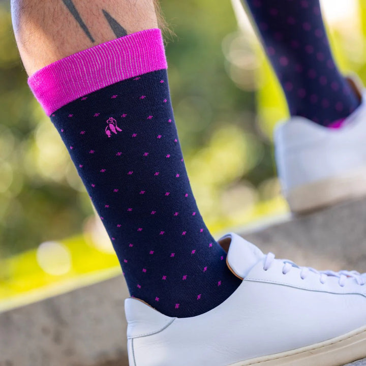 Swole Panda Bamboo Socks Spotted Pink 2 Pack