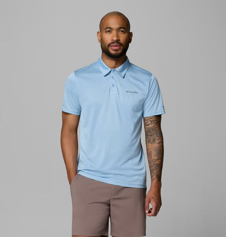 Columbia Hike Technical Polo Ripple Blue Heather