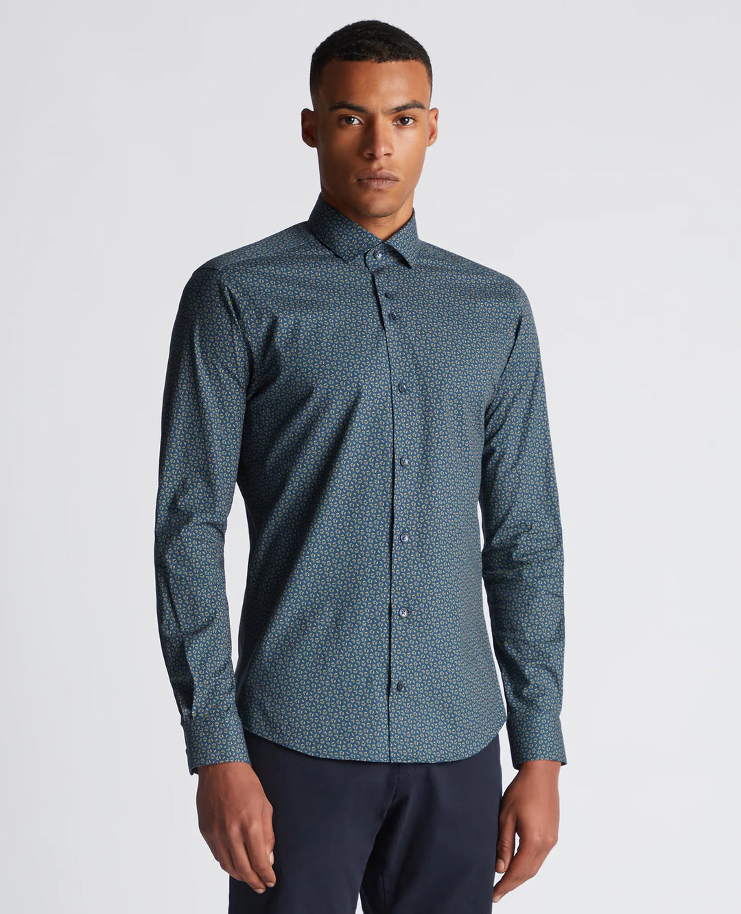 Remus Uomo Rome Long Sleeve Shirt Dark Blue