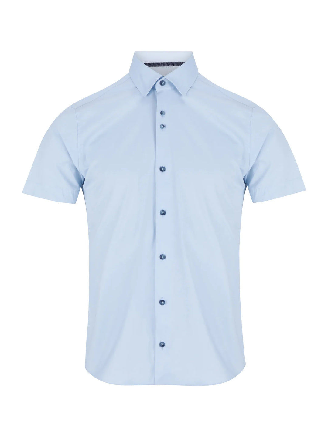 Remus Uomo Short Sleeve Semi-Formal Shirt Light Blue