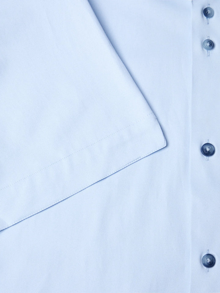 Remus Uomo Short Sleeve Semi-Formal Shirt Light Blue