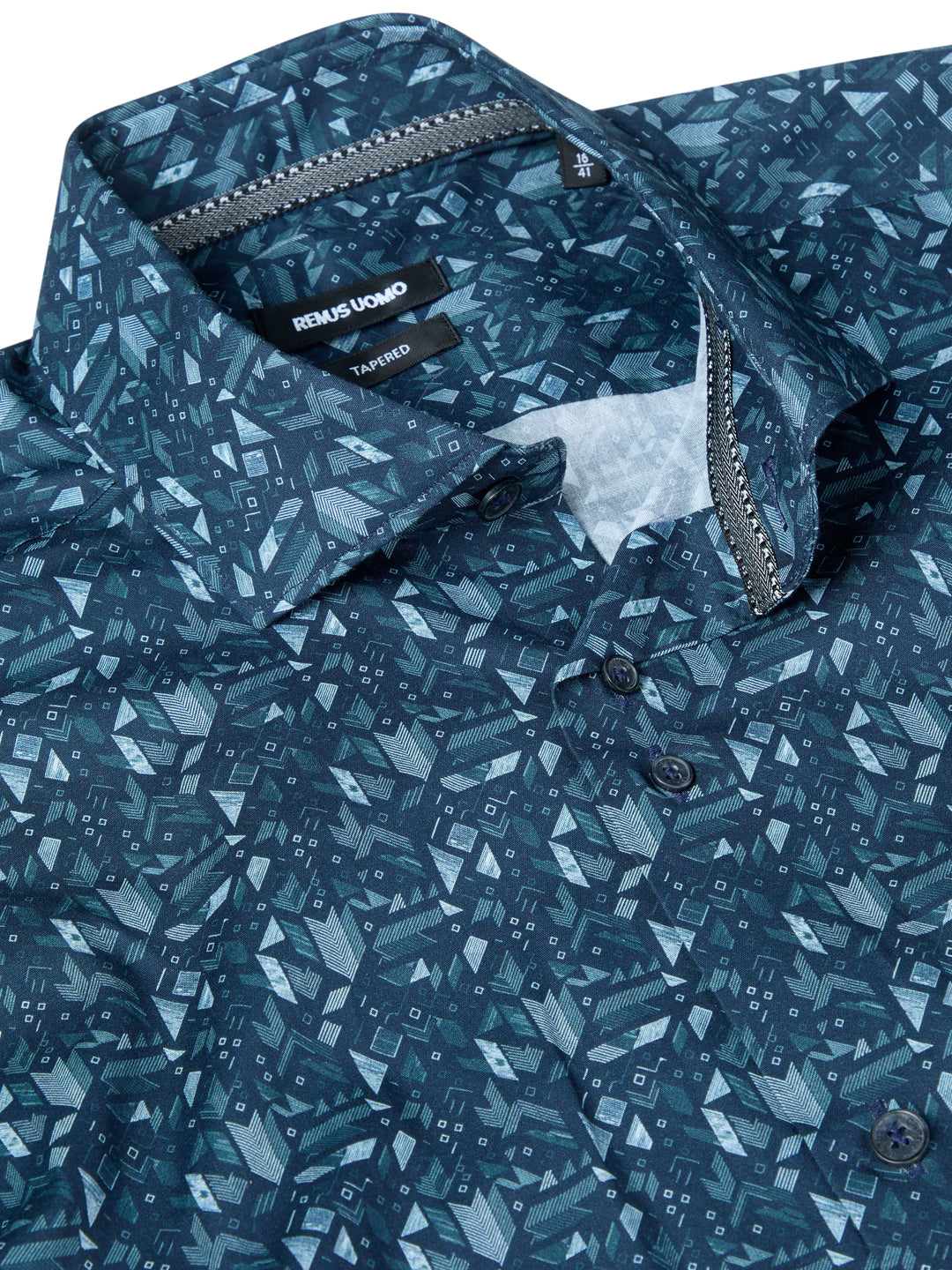 Remus Uomo Tapered Fit Casual Shirt Printed Blue