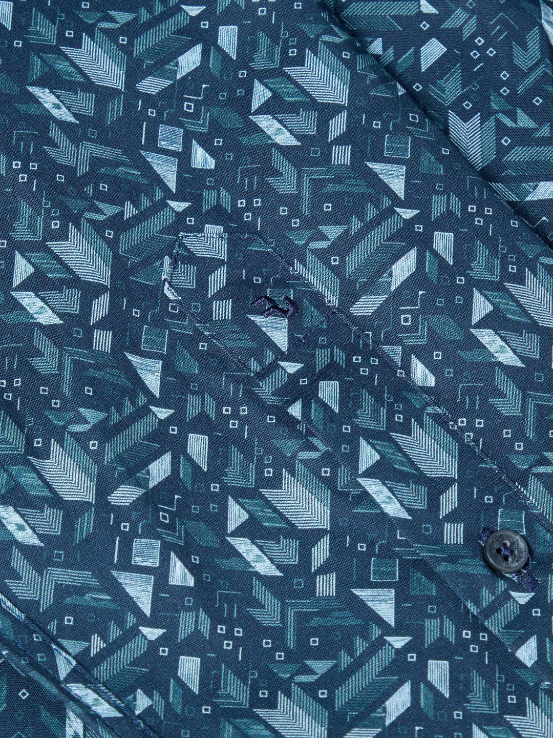 Remus Uomo Tapered Fit Casual Shirt Printed Blue