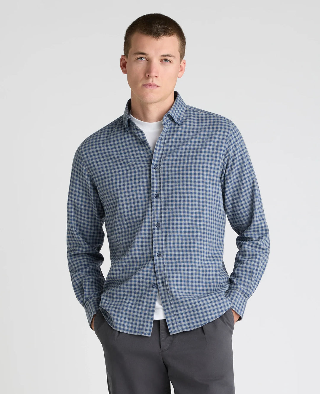 Remus Uomo Tapered Fit Blue Casual Shirt