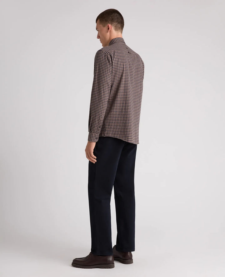 Remus Uomo Tapered Fit Brown Casual Shirt
