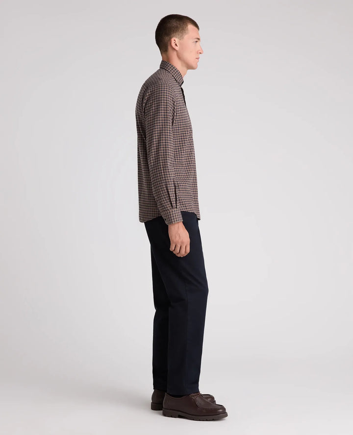 Remus Uomo Tapered Fit Brown Casual Shirt