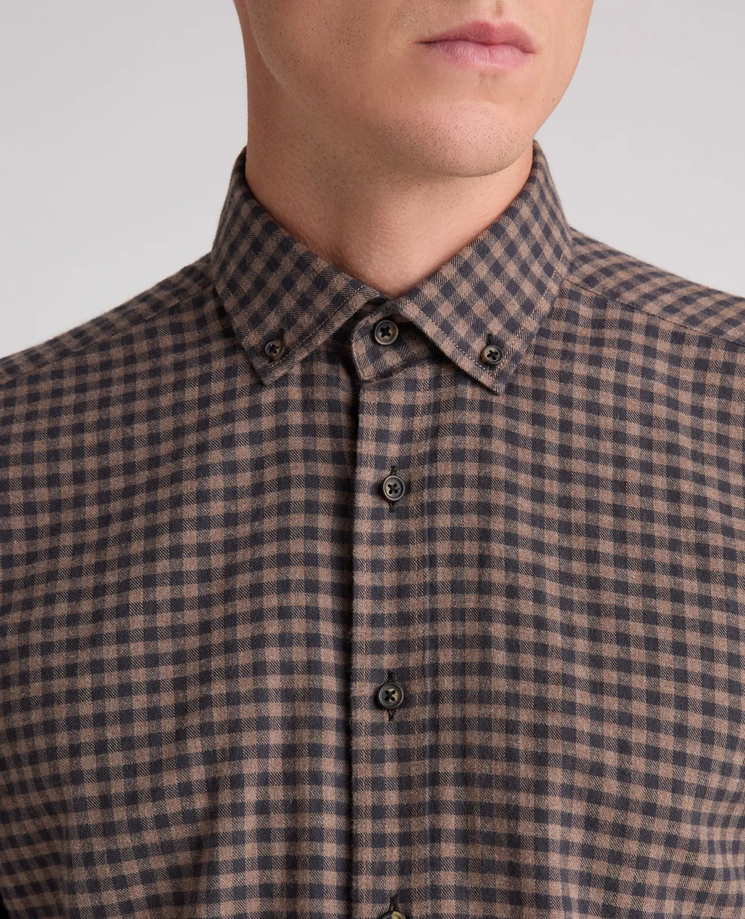 Remus Uomo Tapered Fit Brown Casual Shirt