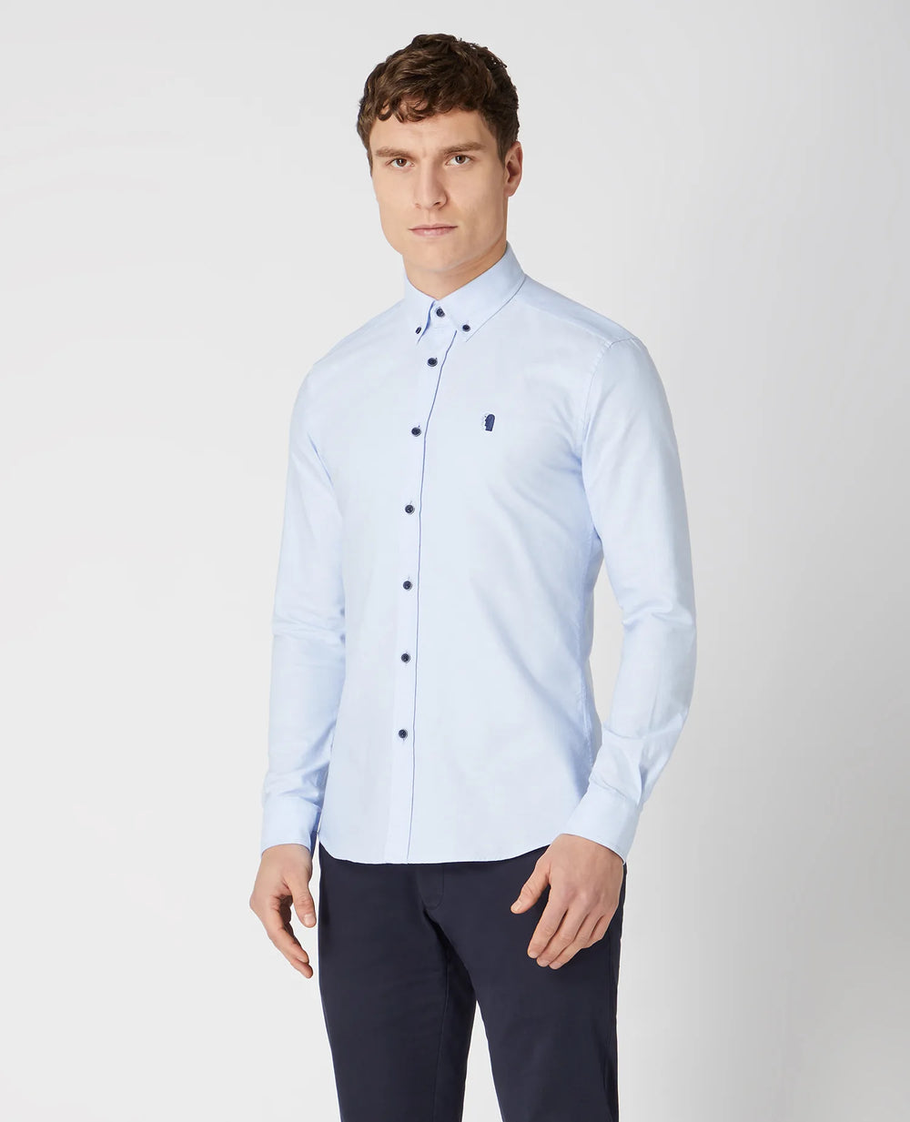 Remus Uomo Slim Fit Oxford Shirt Sky Blue