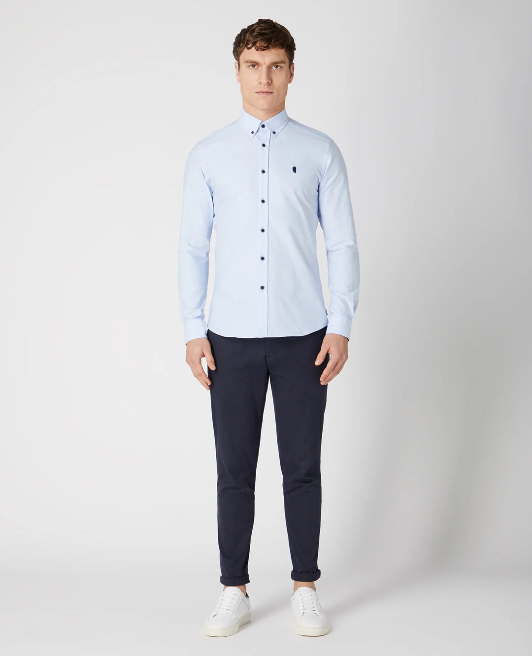 Remus Uomo Slim Fit Oxford Shirt Sky Blue