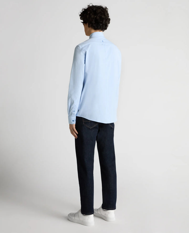 Remus Uomo Sky Blue Slim Long Sleeve Oxford Shirt