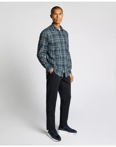 Remus Uomo Navy Tapered Long Sleeve Casual Shirt