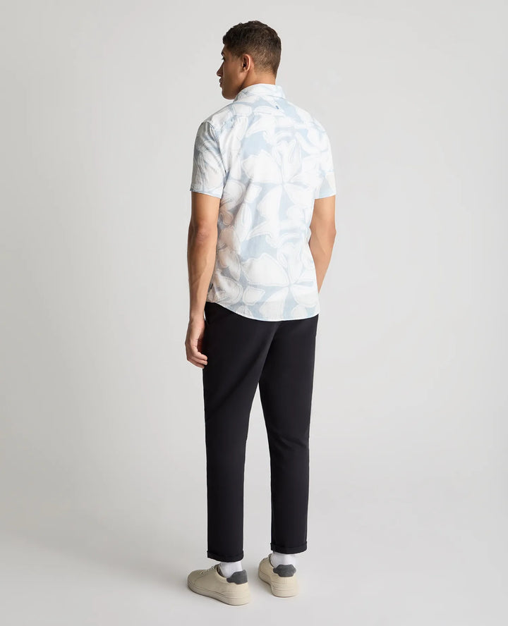 Remus Uomo Tapered Fit Sort Sleeve Shirt Sky Blue
