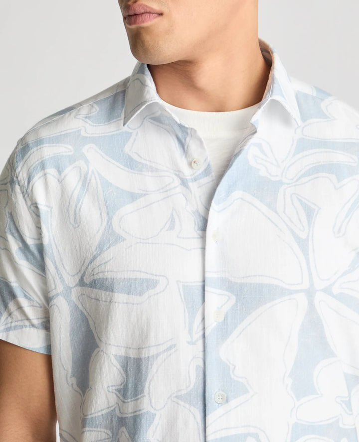 Remus Uomo Tapered Fit Sort Sleeve Shirt Sky Blue