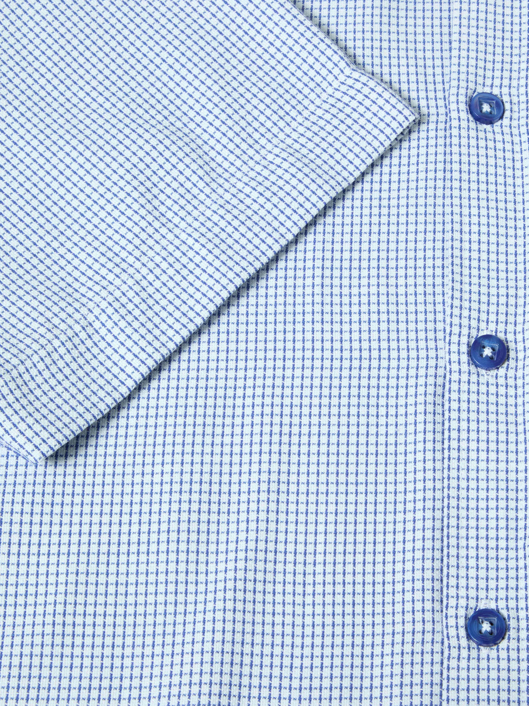 DG's Drifter Blue and White Regular Short Sleeve Casual Shirt
