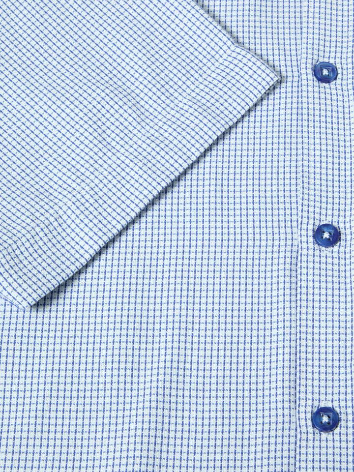 DG's Drifter Blue and White Regular Short Sleeve Casual Shirt