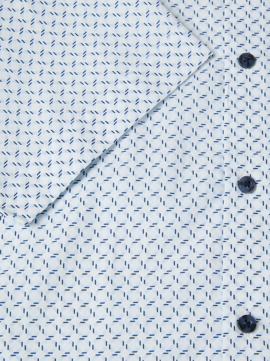 DG's Drifter Blue and White Regular Short Sleeve Casual Shirt IMAGE