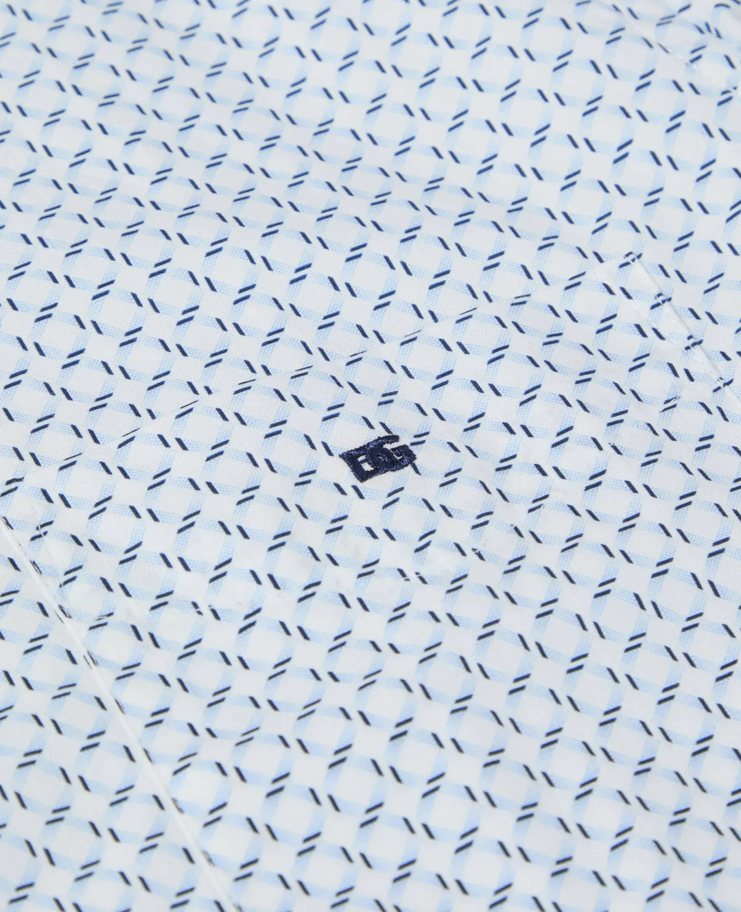 DG's Drifter Blue and White Regular Short Sleeve Casual Shirt IMAGE