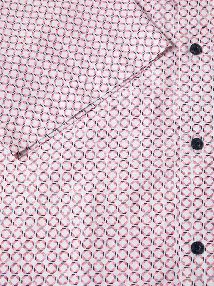 DG's Drifter Red and White Regular Short Sleeve Casual Shirt