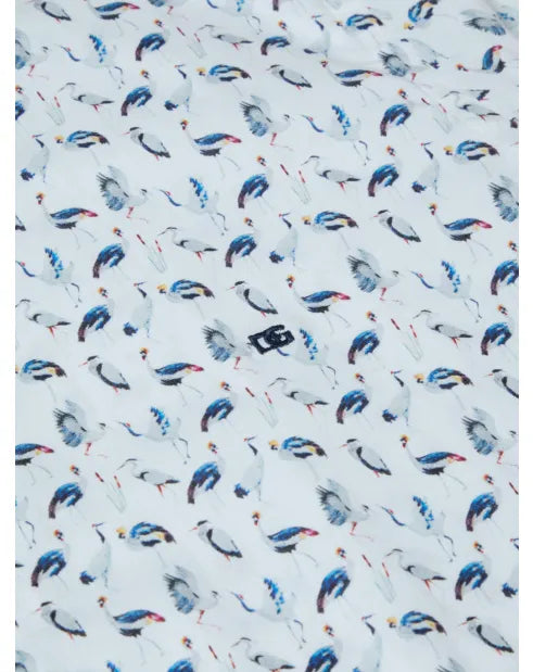 DG's Drifter Blue and White Regular Short Sleeve Casual Shirt