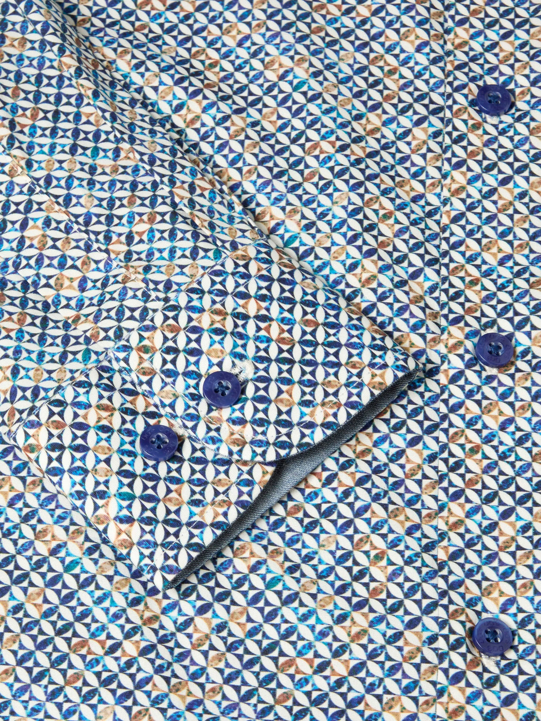 DG's Drifter Casual Shirt Blue Geometric Design
