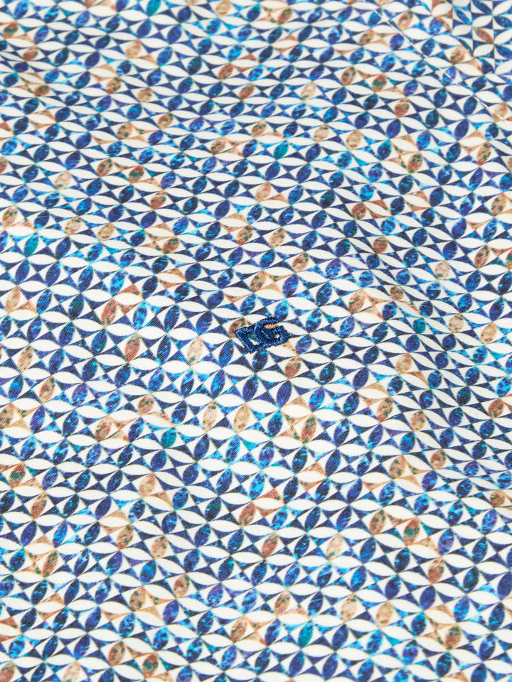 DG's Drifter Casual Shirt Blue Geometric Design