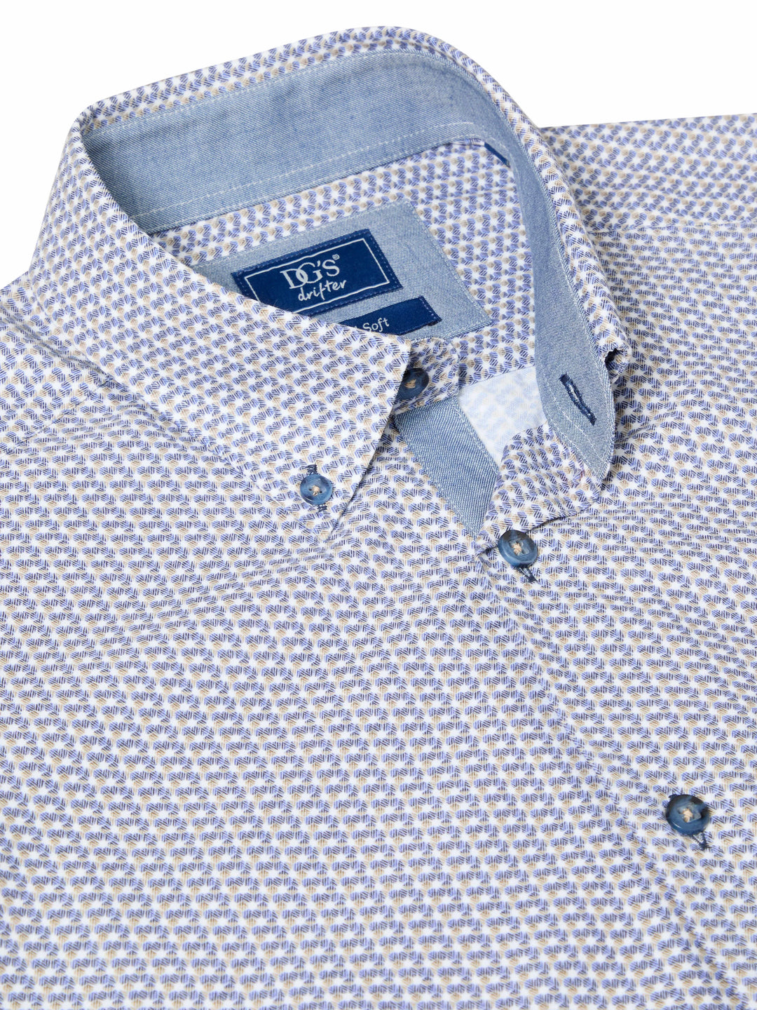 DG's Drifter Blue & Beige Printed Shirt