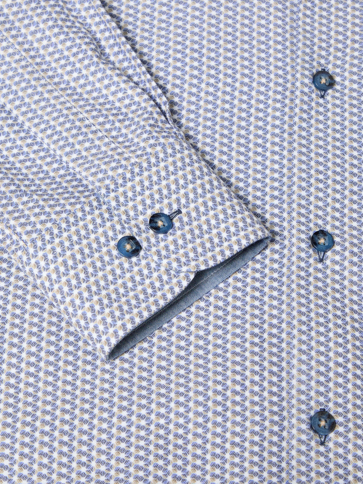 DG's Drifter Blue & Beige Printed Shirt