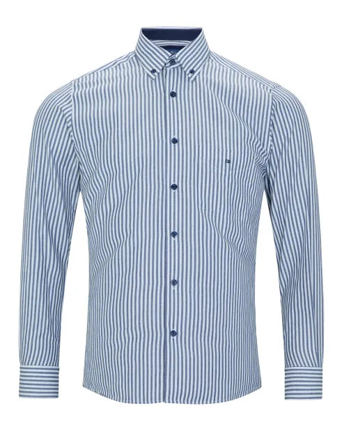 DG's Drifter Casual Shirt Navy and White Striped