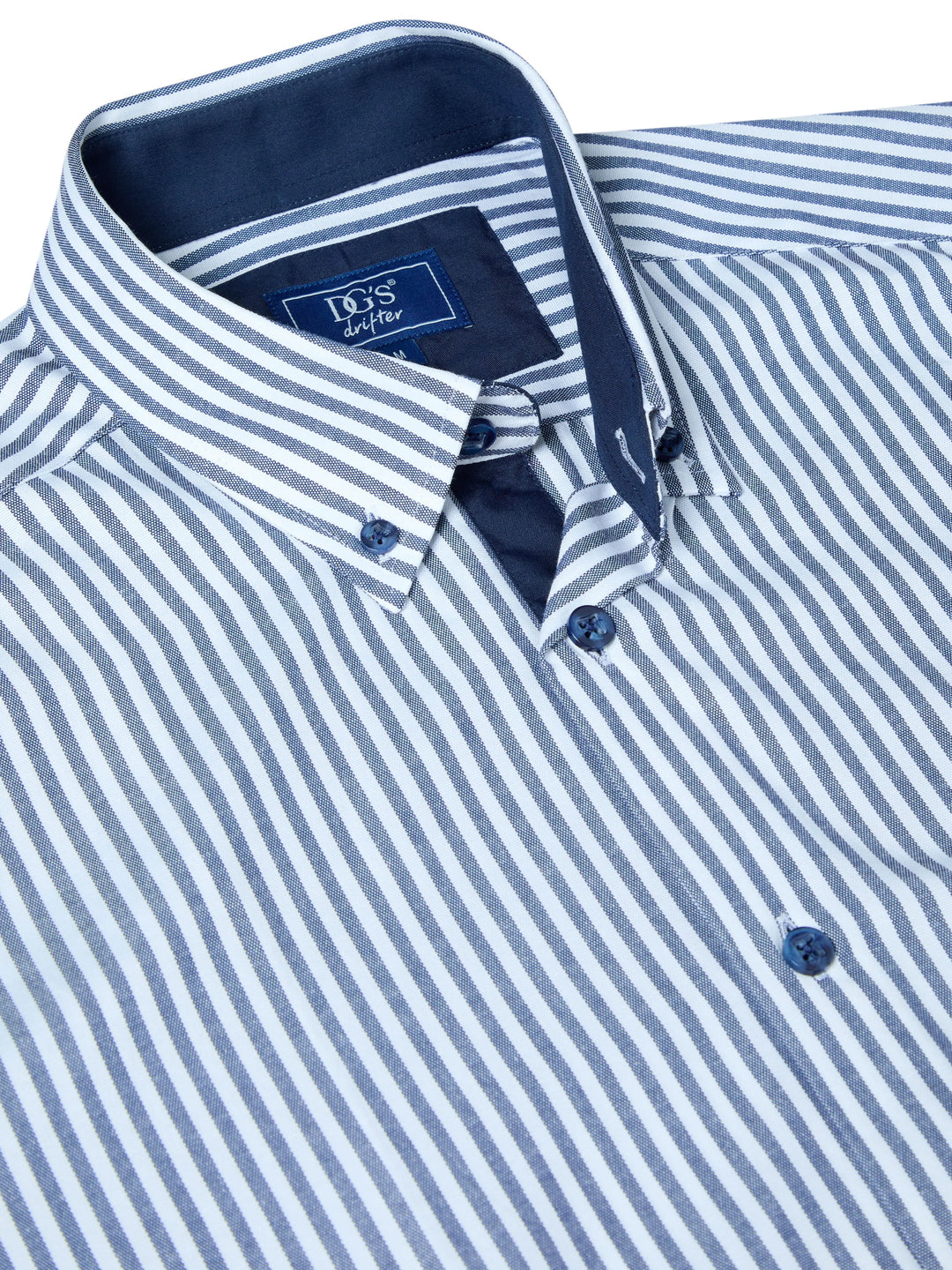 DG's Drifter Casual Shirt Navy and White Striped