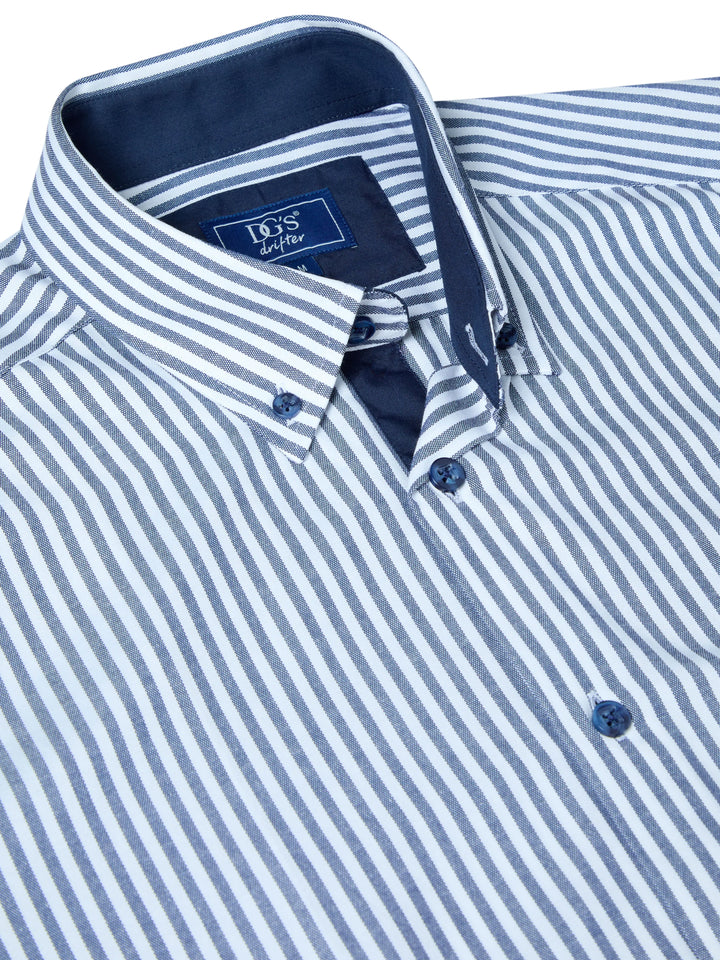 DG's Drifter Casual Shirt Navy and White Striped