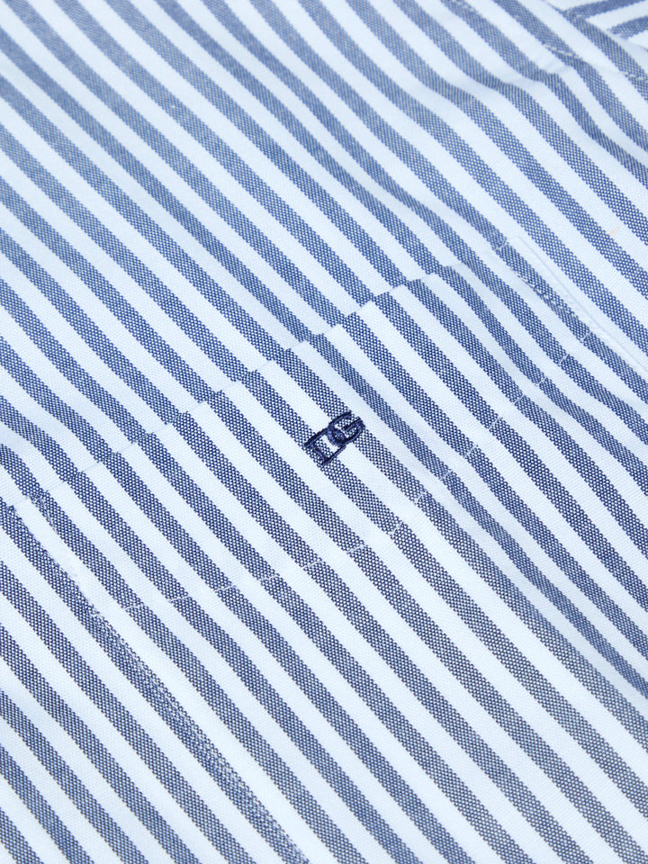 DG's Drifter Casual Shirt Navy and White Striped